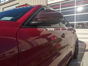 Alfa Romeo Giulia Mirror Covers - Carbon Fiber - Red Carbon - Feroce Carbon